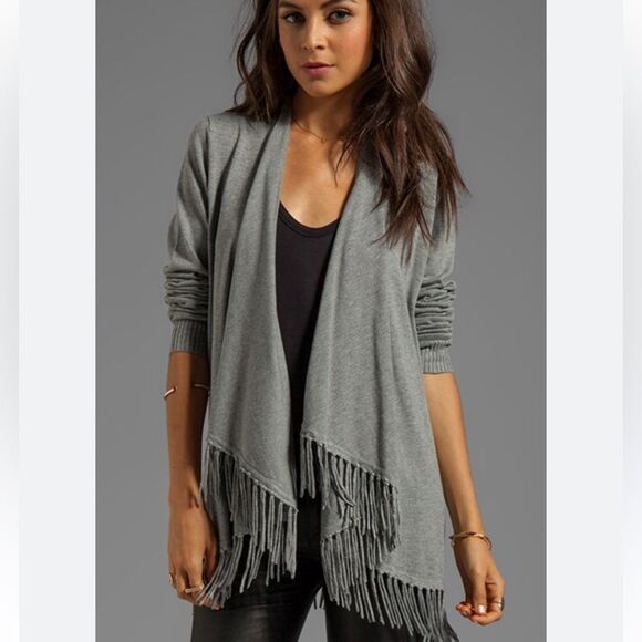 LOVESTITCH Wrap Cardigan Sweater Fringe Women's Medium Western Boho Travel Cozy - Picture 5 of 14